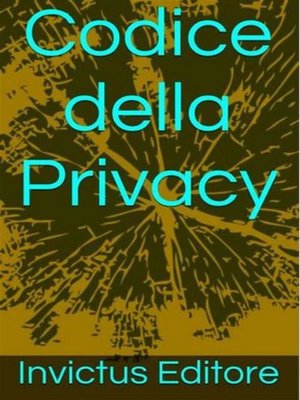 cover image of Codice della privacy